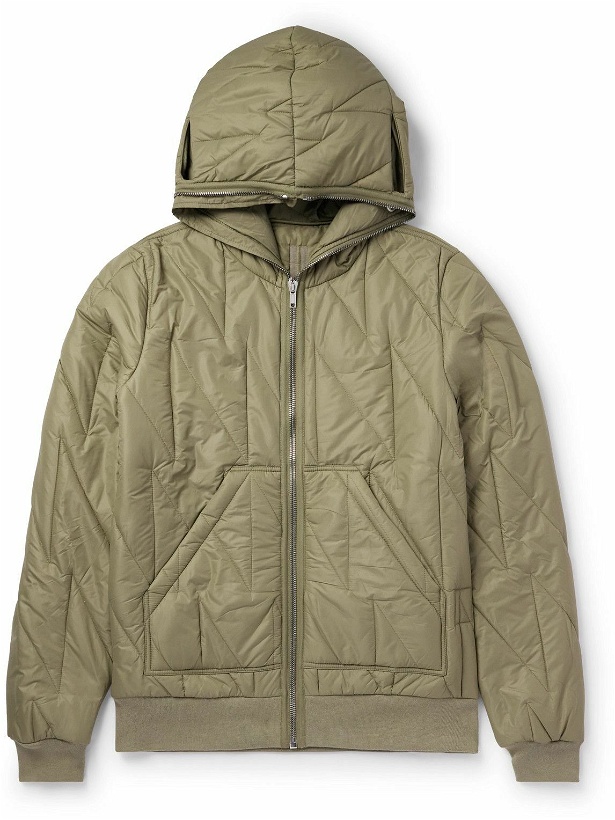 Photo: DRKSHDW by Rick Owens - Quilted Shell Hooded Jacket - Green