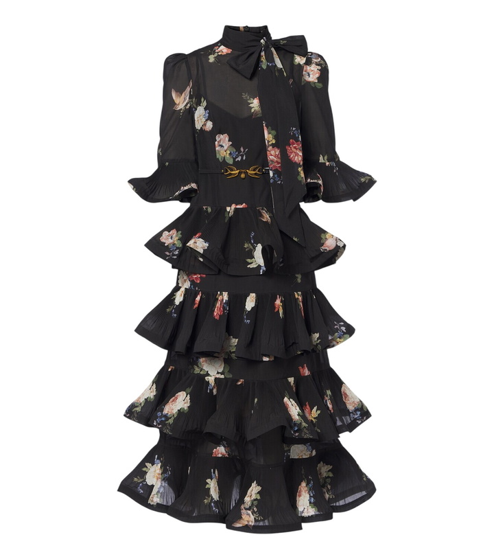 Photo: Zimmermann Floral pleated ruffled midi dress