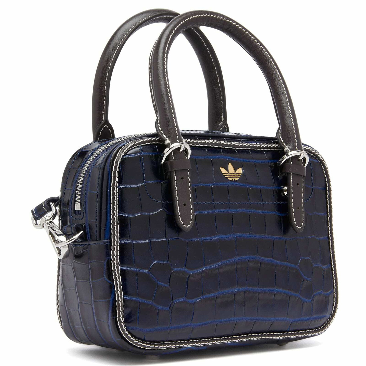 ウェールズボナーWALESBONNERアディダスクロコレザーバッグ Adidas Men's x Wales Bonner Croc Print Bag in Collegiate Navy adidas