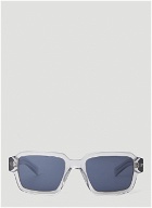 Prada - Rectangle Frame Sunglasses in Transparent