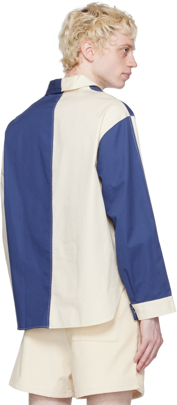 Haulier Blue & Off-White Athletic Polo