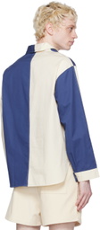 Haulier Blue & Off-White Athletic Polo
