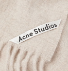 Acne Studios - Canada Skinny Fringed Mélange Wool Scarf - Beige