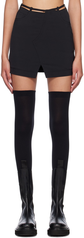 Photo: J KOO Black Strap Miniskirt