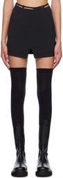 J KOO Black Strap Miniskirt