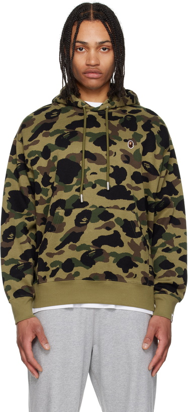 Photo: BAPE Green 1st Camo Jacquard One Point Pullover Hoodie
