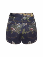 ETRO - Embroidered Denim Mini Shorts