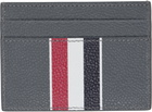 Thom Browne Gray RWB Stripe Double Sided Card Holder