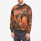 Aries Men's Storm Dye Problemo Crew Sweat in Black/Orange Multi