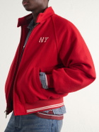 Aimé Leon Dore - Ny Highlanders Logo-Embroidered Wool-Blend Varsity Jacket - Red