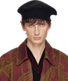 Vivienne Westwood Black Embroidered Logo Beret