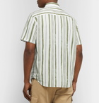 Club Monaco - Slim-Fit Button-Down Collar Striped Cotton Shirt - Green