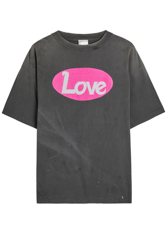 Photo: Saint Mxxxxxx Love Printed Cotton T-shirt Black