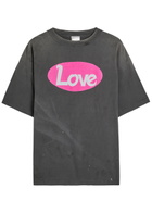 Saint Mxxxxxx Love Printed Cotton T-shirt Black