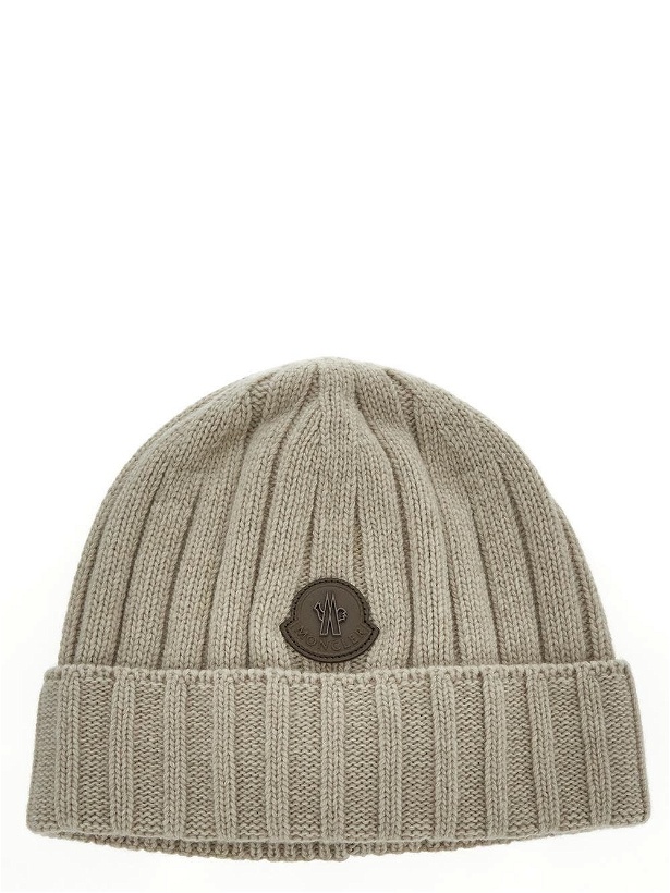 Photo: Moncler Logo Patch Knit Beanie Hat