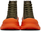 Alexander McQueen SSENSE Exclusive Green & Orange Tread Slick High Sneakers