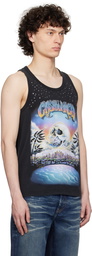 Casablanca Black 'La Prémonition' Crystal Embellished Tank Top