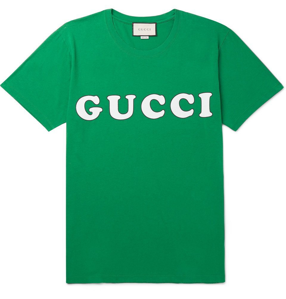 Gucci Distressed Cotton-Jersey T-Shirt - Men - Green