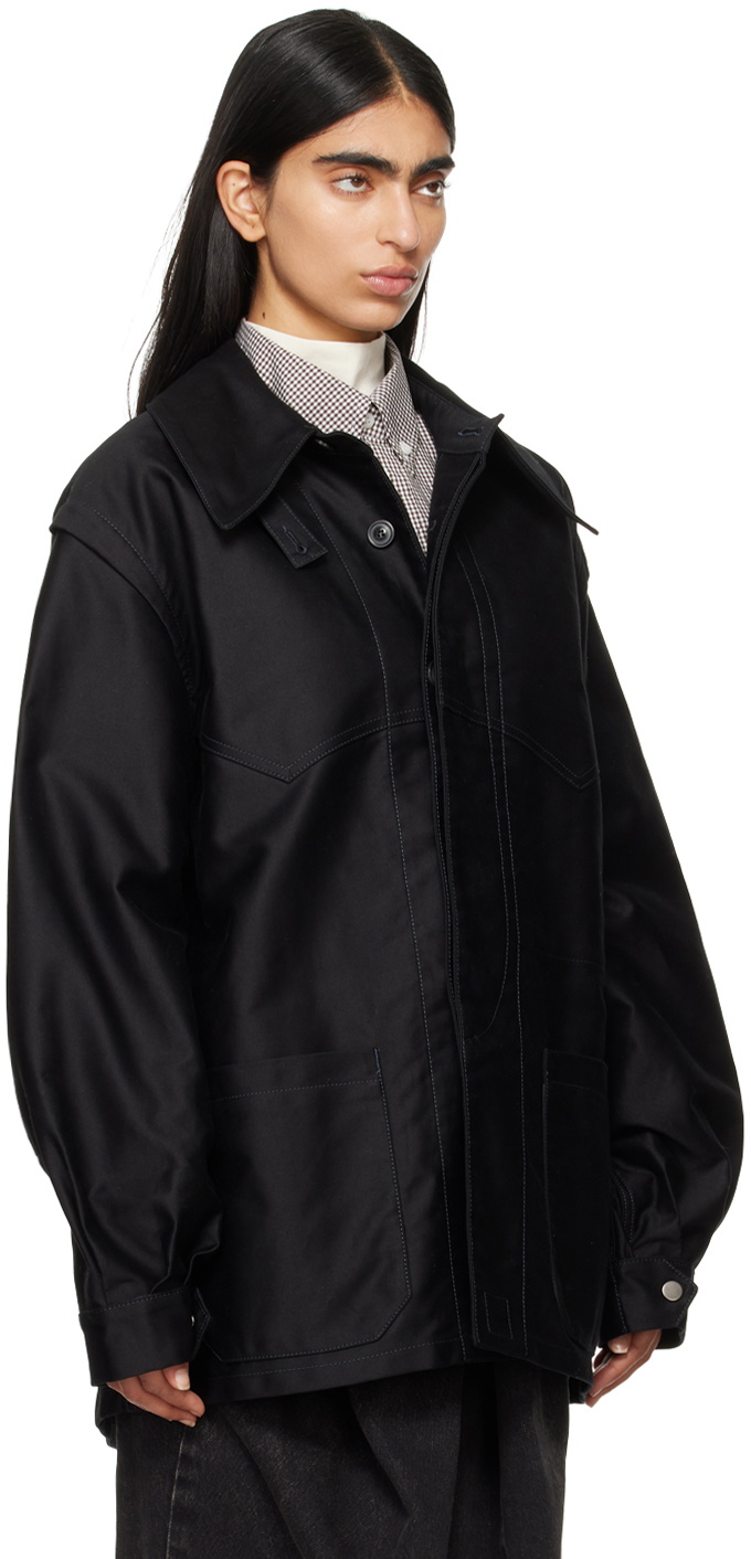 Maison Margiela Black Cotton Chore Jacket Maison Margiela