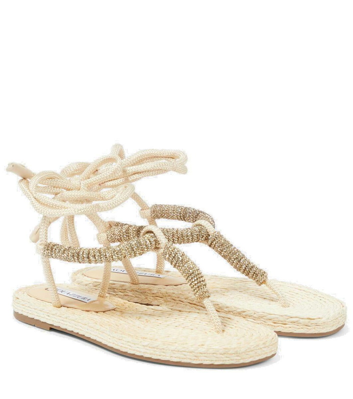 Photo: Aquazzura Sunkissed embellished thong sandals