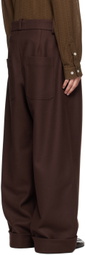King & Tuckfield Brown Roll Cuff Chino Trousers