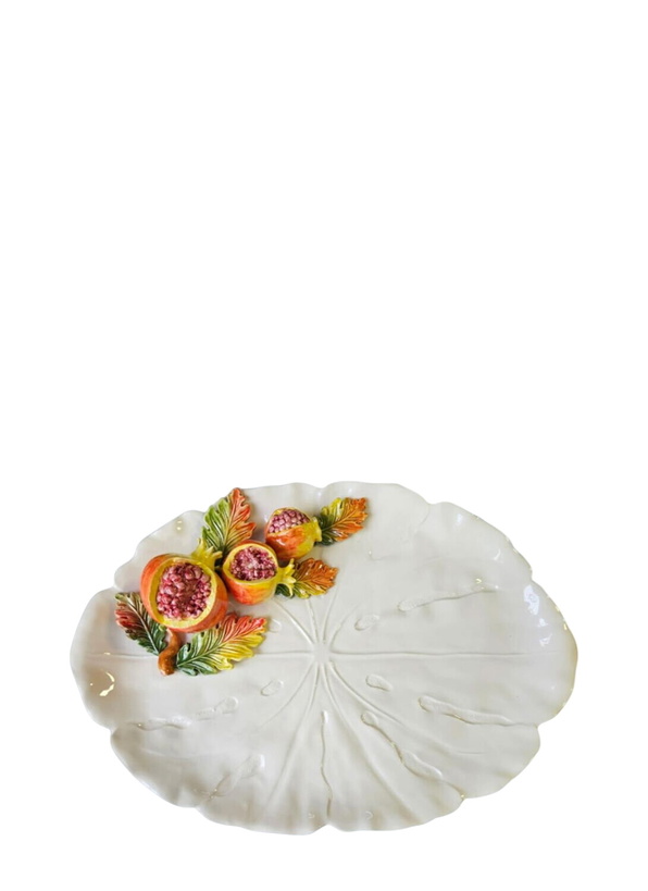 Photo: Les-Ottomans Porcelain Leaf Embossed Serving Plate