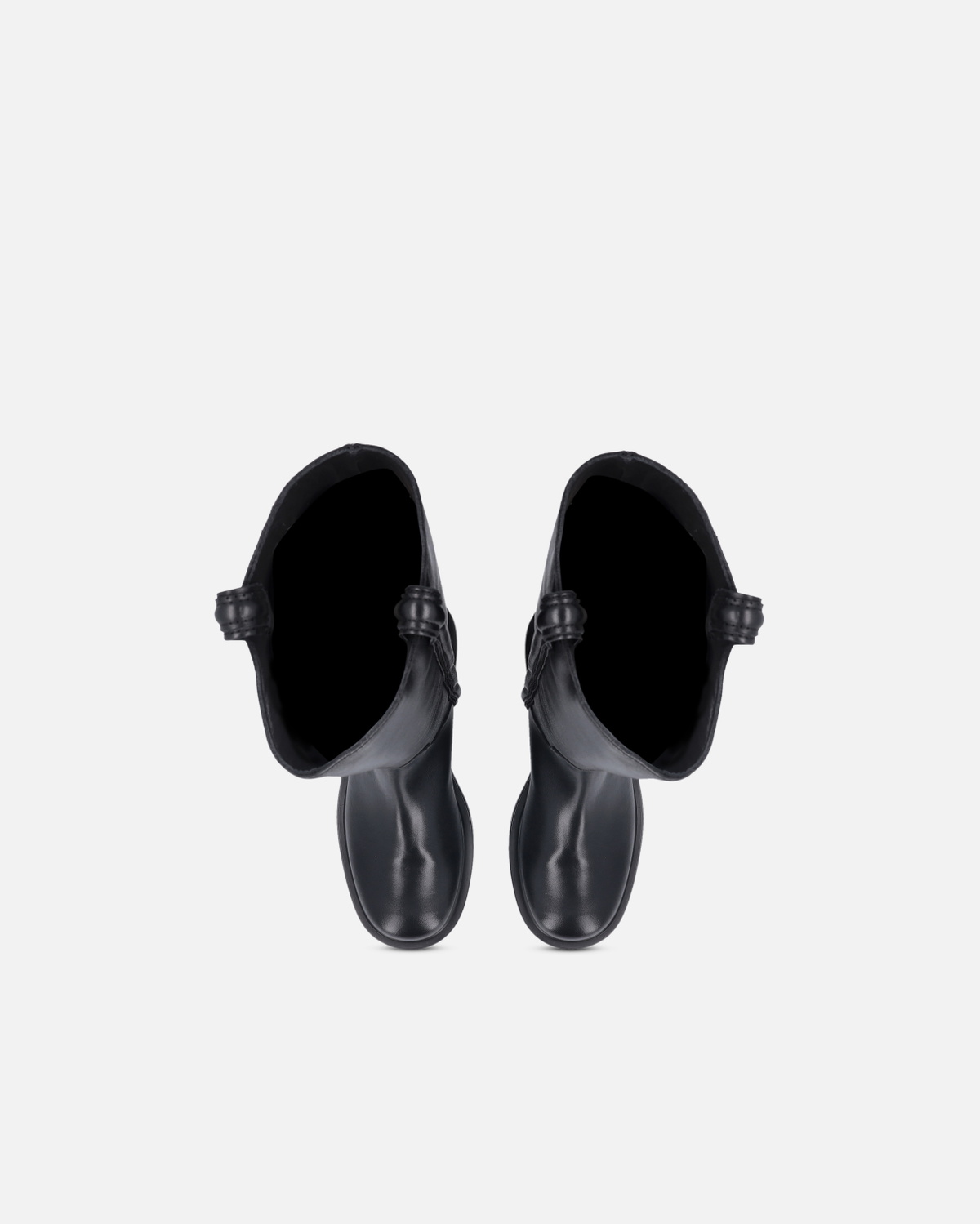 Pinko High Leather Boots With Logo Detail Limo Black