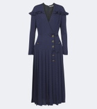 Alessandra Rich Pleated silk jacquard midi dress