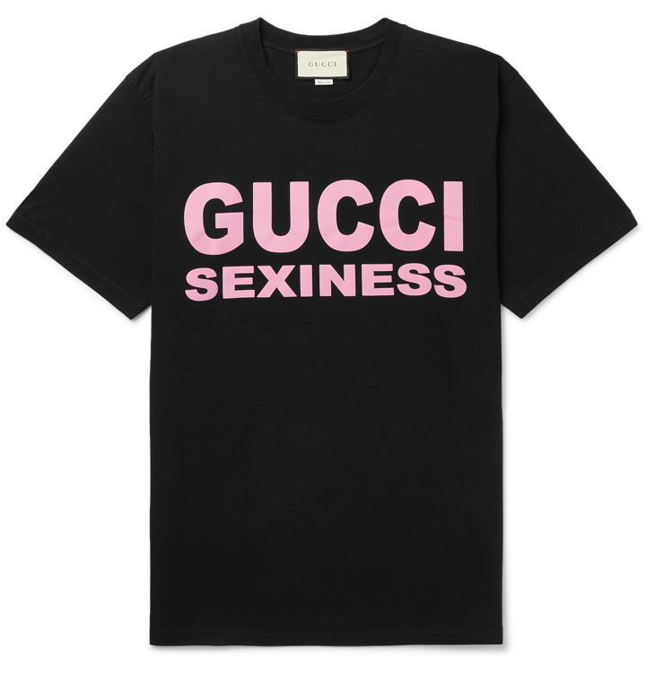 Photo: Gucci - Printed Cotton-Jersey T-Shirt - Black