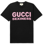 Gucci - Printed Cotton-Jersey T-Shirt - Black