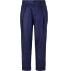 Blue Blue Japan - Indigo-Dyed Tapered Pleated Linen Trousers - Blue
