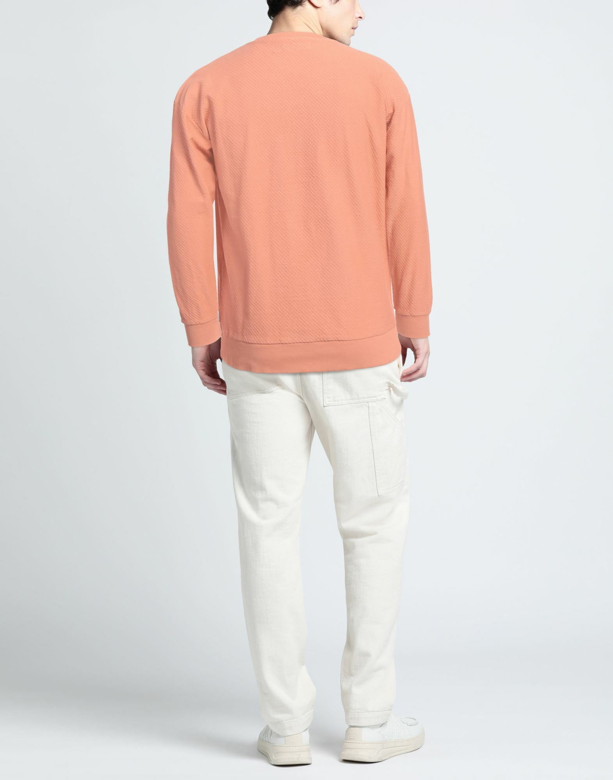 Crossley Mens Sweatshirt in Salmon pink