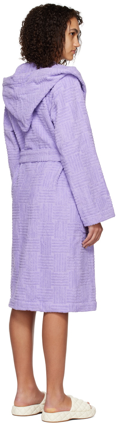 Bottega Veneta Purple Intreccio Bathrobe