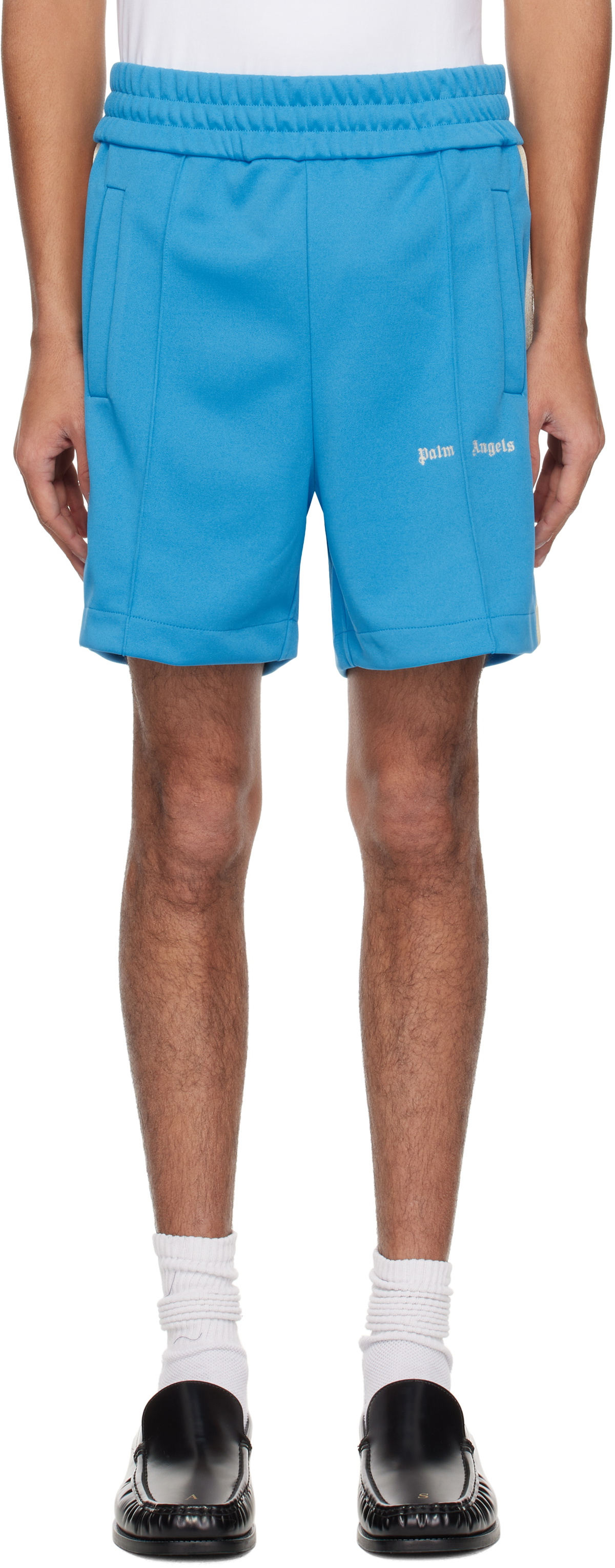 Palm Angels Blue Classic Logo Track Shorts