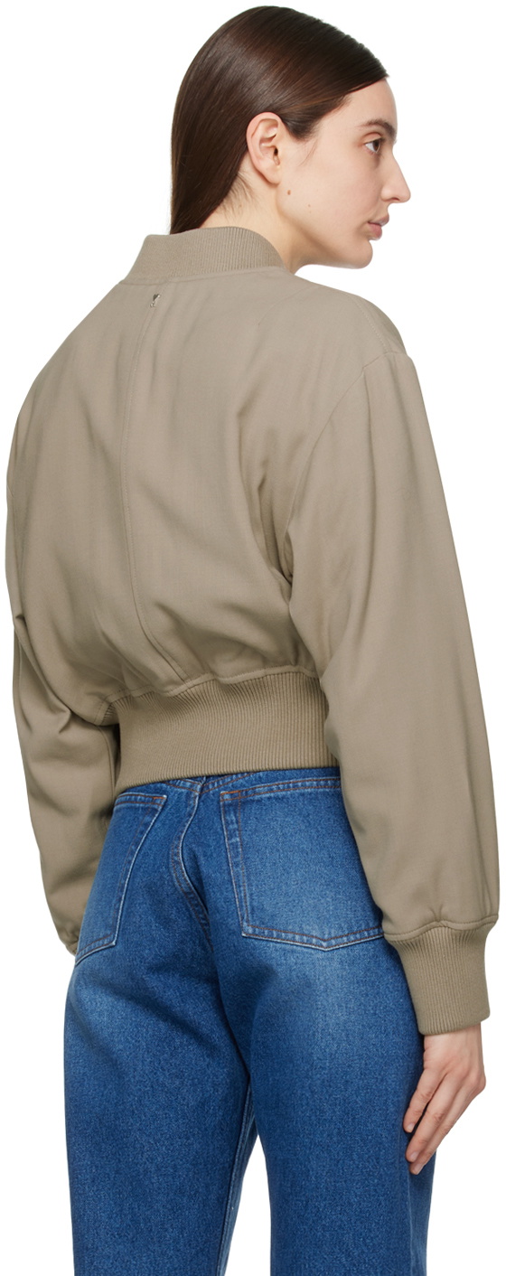 AMI Paris Taupe Zip Bomber Jacket