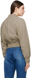 AMI Paris Taupe Zip Bomber Jacket