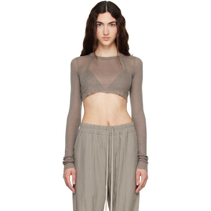 Photo: Rick Owens Taupe Tower LS Crop T-shirt
