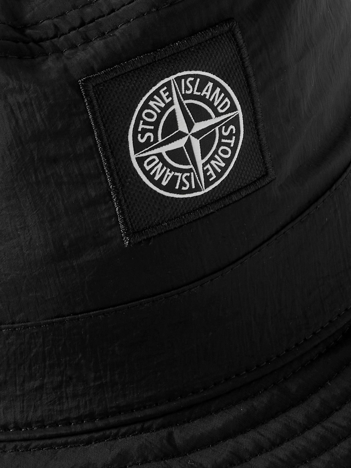 Stone Island - Logo-Appliquéd ECONYL® Nylon Metal Bucket Hat - Black Stone  Island