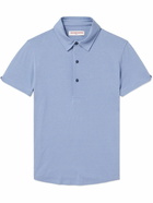 Orlebar Brown - Sebastian Cotton and Silk-Blend Jersey Polo Shirt - Blue