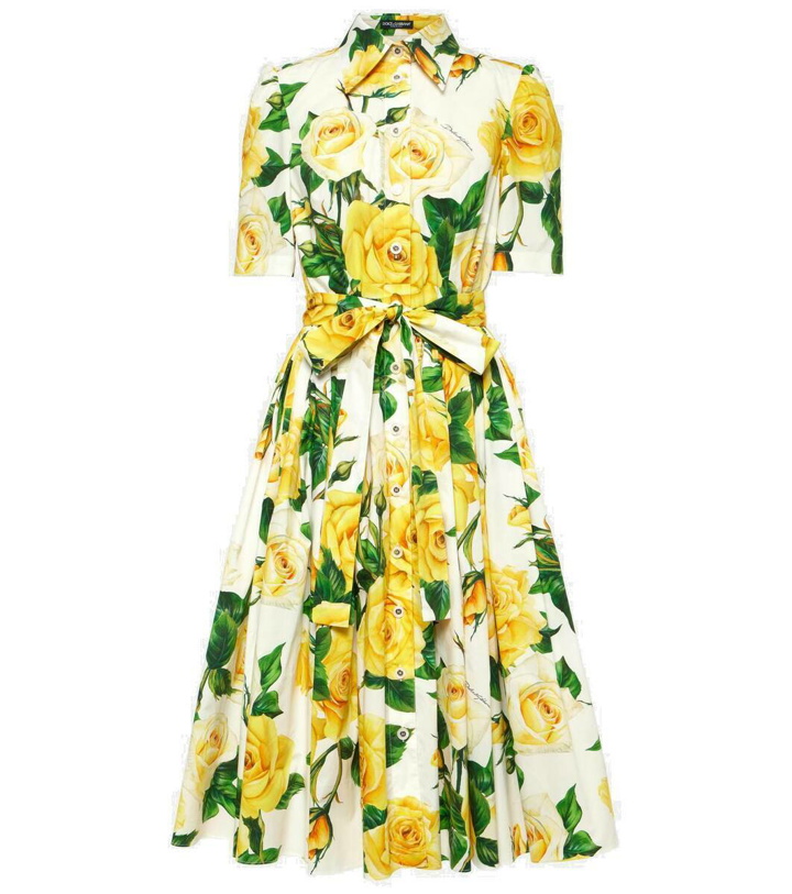 Photo: Dolce&Gabbana Floral cotton poplin shirt dress