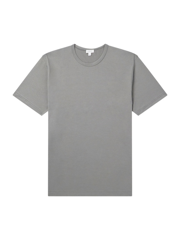 Photo: Sunspel - Slim-Fit Cotton-Jersey T-Shirt - Gray