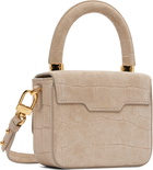 AMIRI Taupe Croc Suede Micro MA Bag