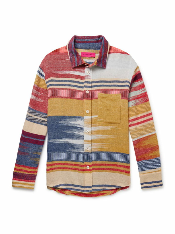 Photo: The Elder Statesman - Striped Cashmere-Jacquard Overshirt - Yellow