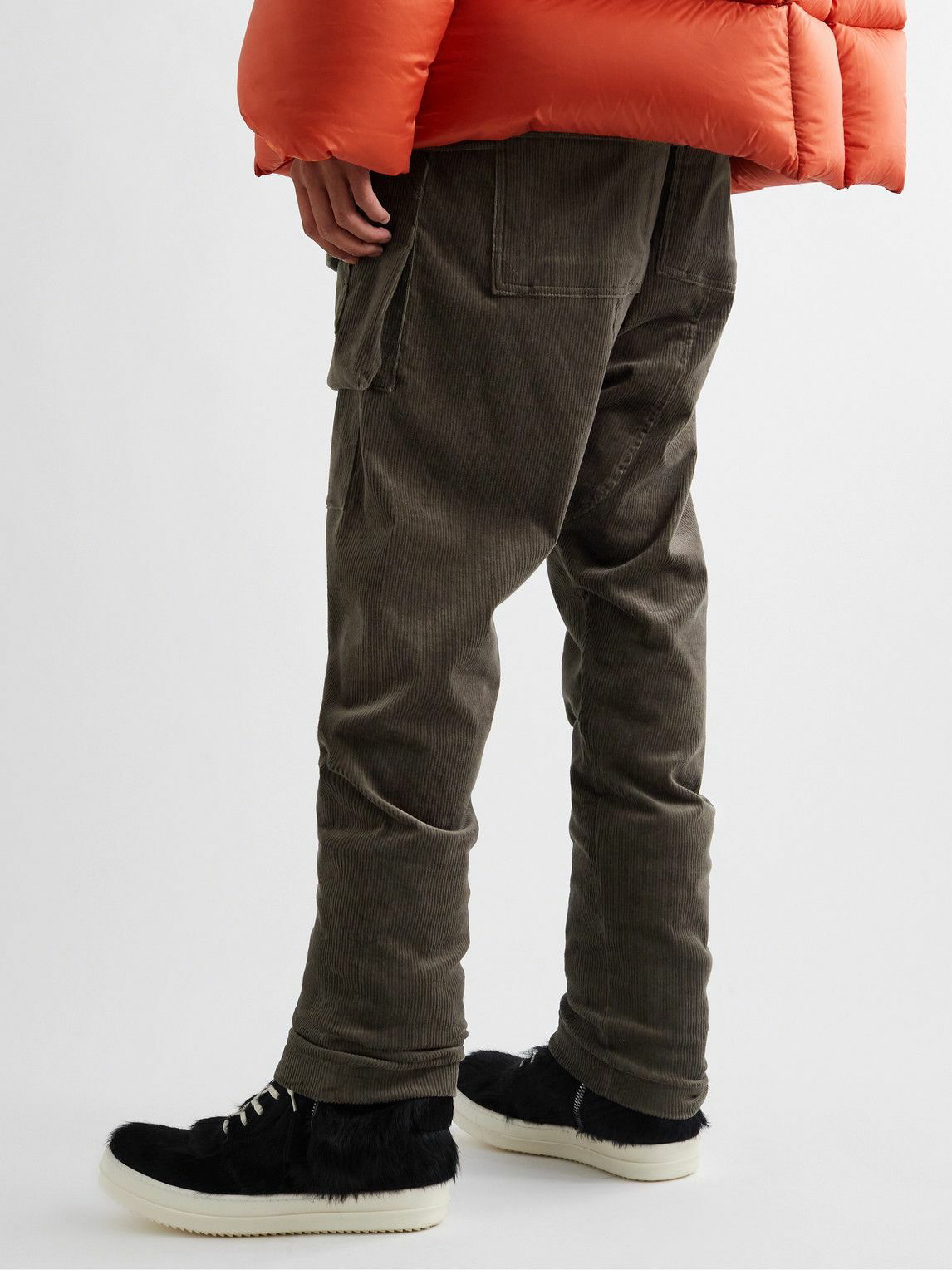 DRKSHDW BY RICK OWENS Wide-Leg Cotton-Corduroy Cargo Trousers for