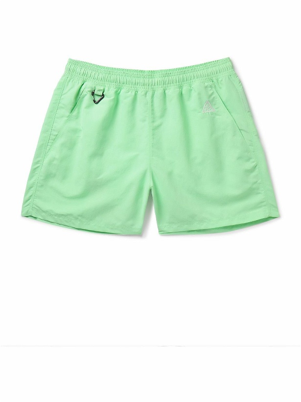 Photo: Nike - ACG Reservoir Goat Wide-Leg Logo-Embroidered Nylon Shorts - Green