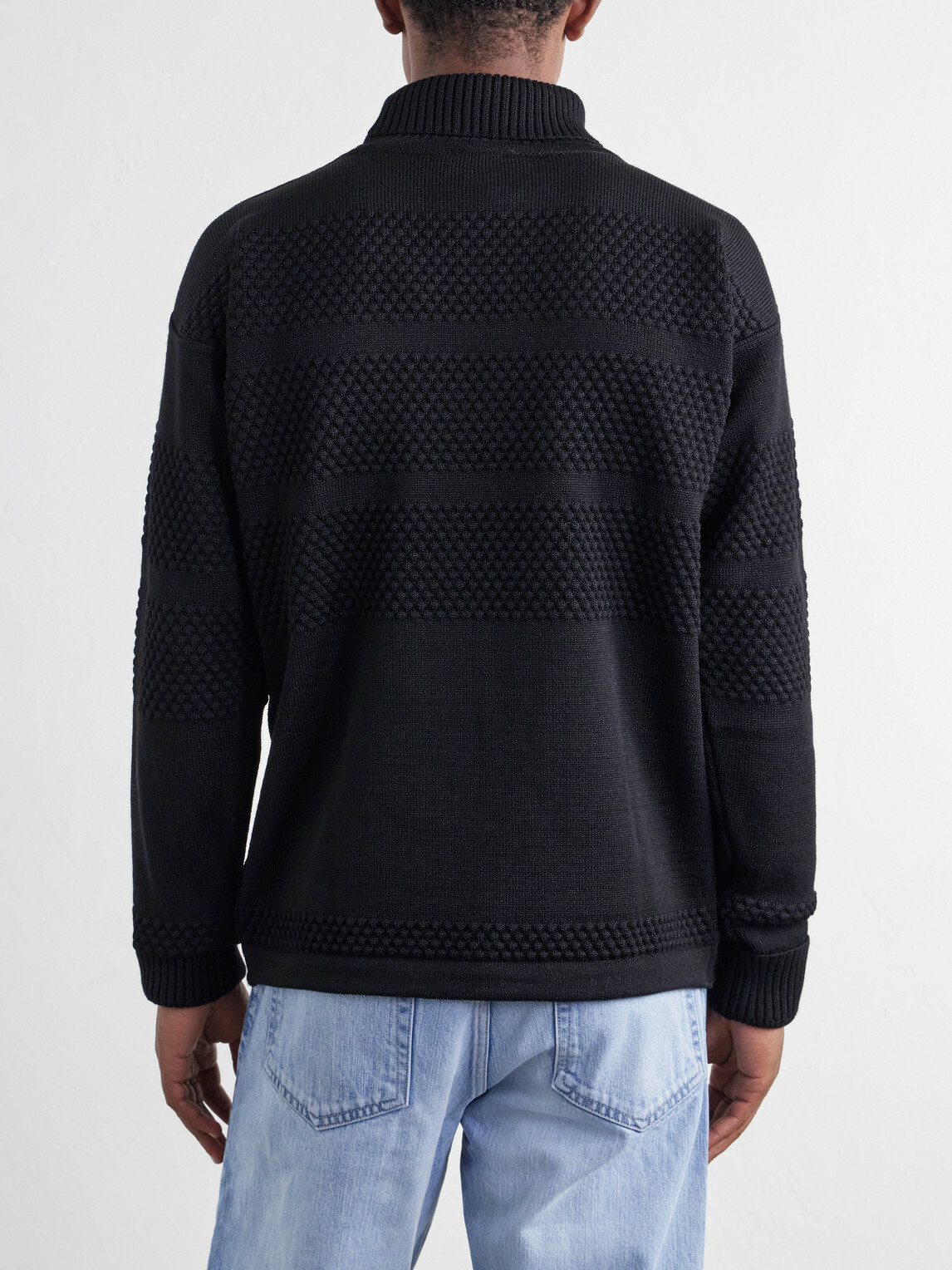 S.N.S. Herning - Textured Virgin Wool Rollneck Sweater - Black