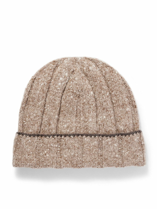 Photo: Brunello Cucinelli - Ribbed Cashmere Beanie - Brown