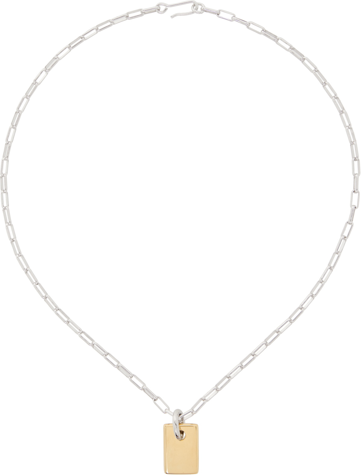Laura Lombardi Silver & Gold Carta Pendant Necklace
