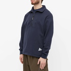 And Wander Men's Cotton Wool Half Zip Sweat in Navy