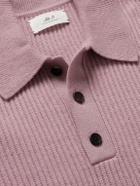 Mr P. - Ribbed Cashmere Polo Shirt - Pink
